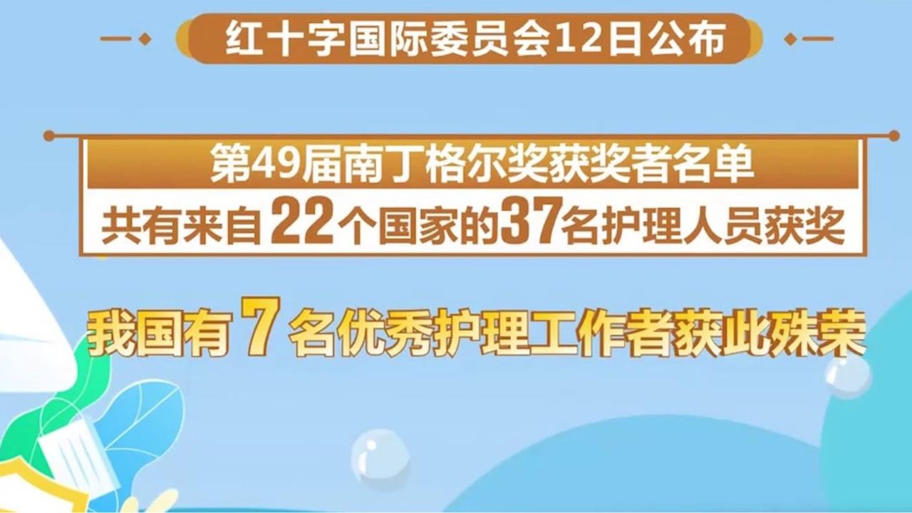 我国有7名护理工作者荣获第49届南丁格尔奖